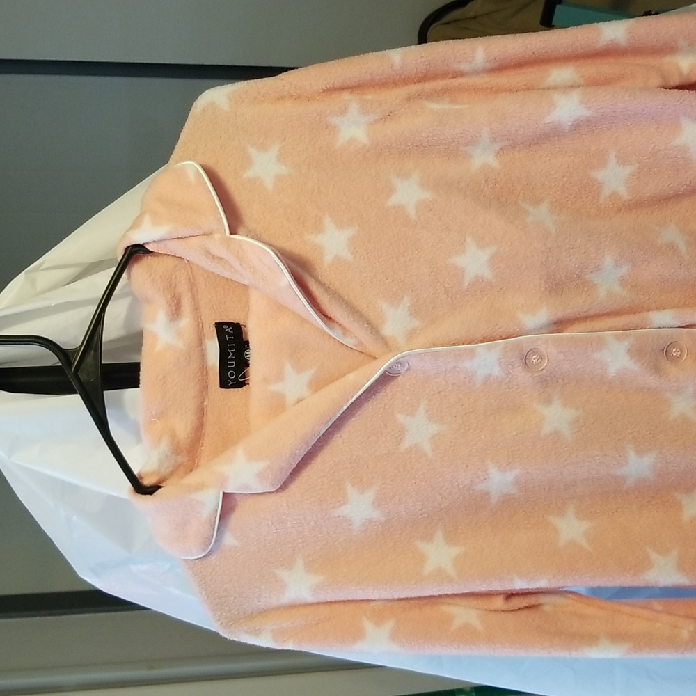 Youmita pink with white stars pajama set medium